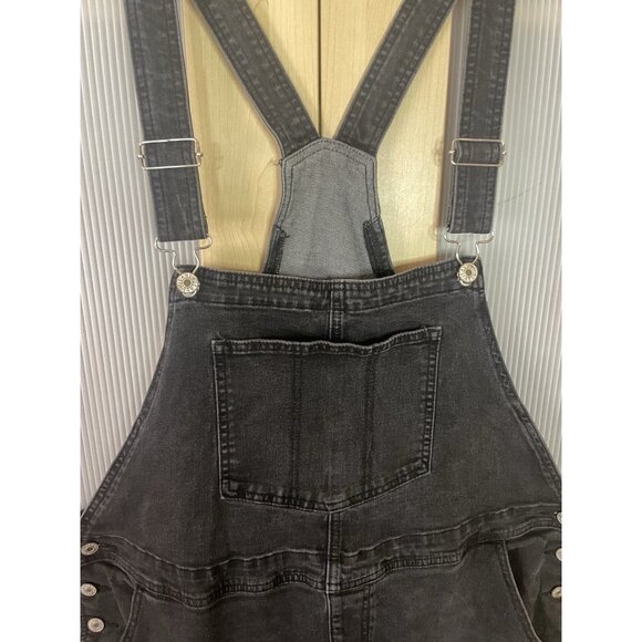 Women’s Bib Overalls Charcoal Gray Size XXL Denim Casual Cottagecore - Picture 4 of 7